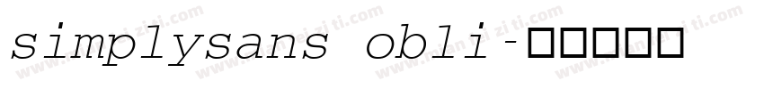 simplysans obli字体转换